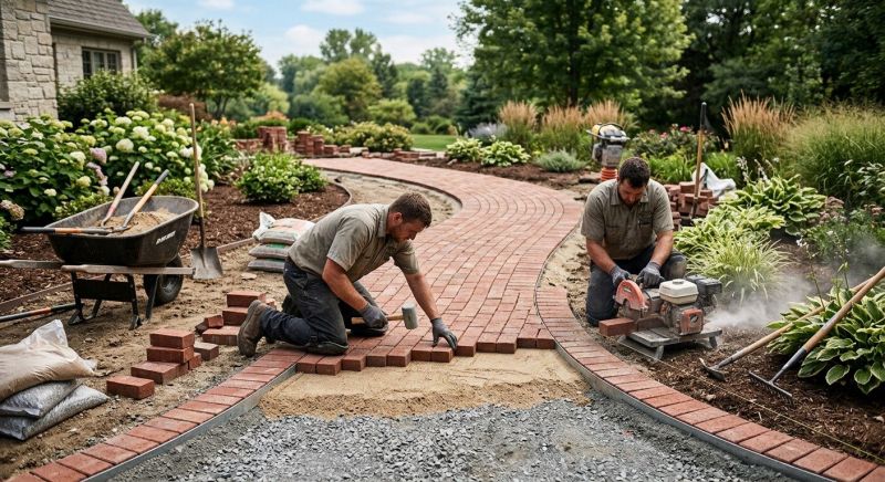 Brick Hardscaping Installation in Boston, MA